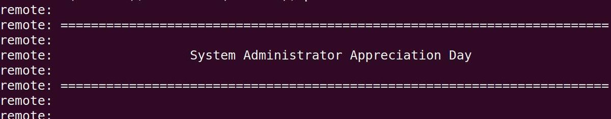 sysarmyUK's tweet image. Happy #sysadminday2021 :) tweeted from: Terminal