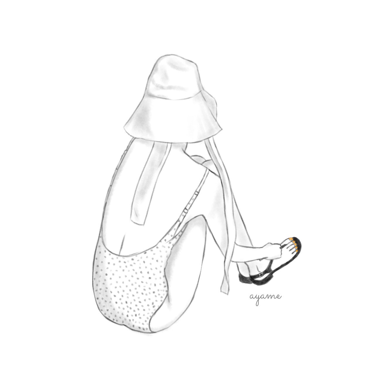 Ayame Summer Girlsillustration イラストレーター 線画イラスト 手描きイラスト おしゃれ挿絵 T Co Xzsiovgmkr Twitter