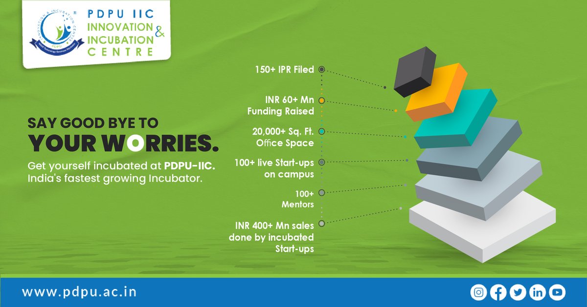 iicpdeu's tweet image. We&apos;re your one-stop-incubator for all your Start-up worries. 
#PDEU #PDPUIIC #TechnologyIncubator