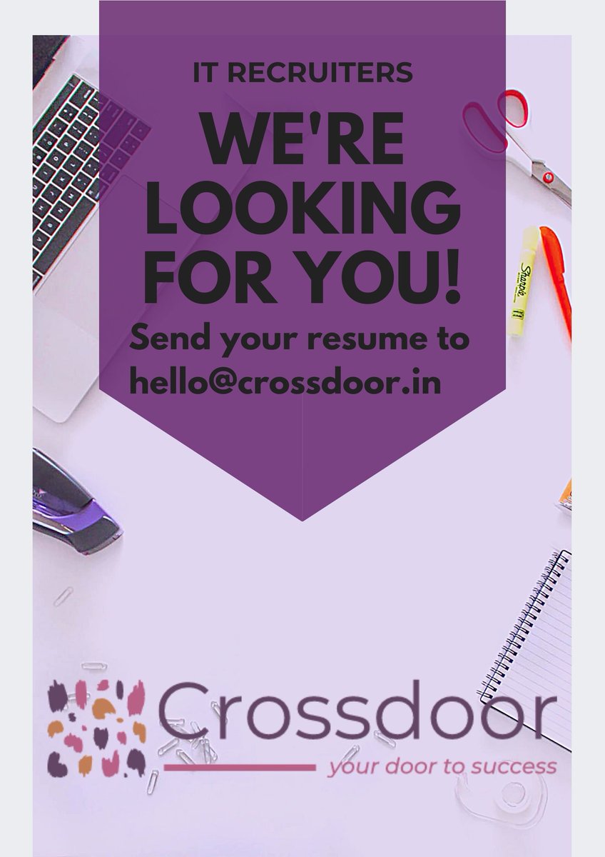 CrossdoorC's tweet image. Yes we are hiring,
Come, Grow with Us! Crossdoor Consultants #hiring #internalrecruitment #recruiterslife #recruiterjobs #recruitment #careers