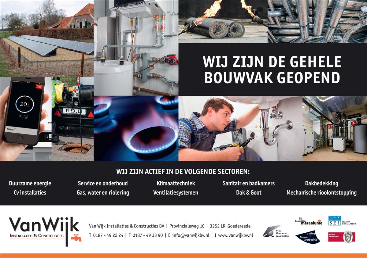 Wij wensen iedereen een fijne vakantie toe, wij blijven geopend en zijn bereikbaar op telefoonnummer 0187-492224 of info@vanwijkbv.nl