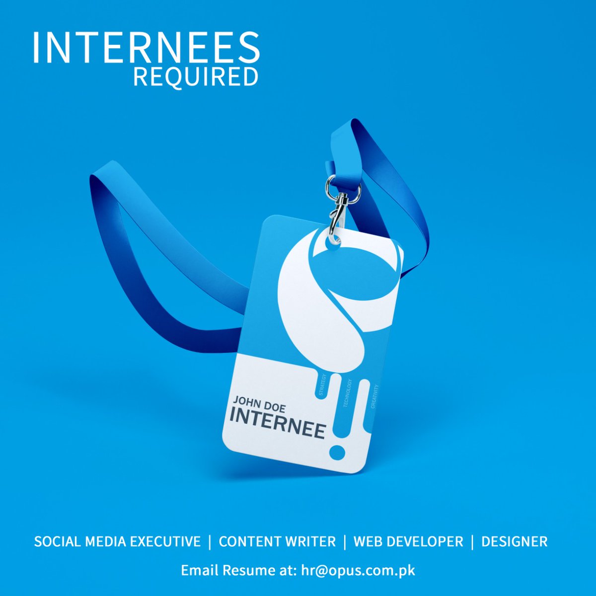 OpusPakistan's tweet photo. We are looking for skillful internees. Join our team to expand your learning horizons and experience noteworthy growth! Send your Resume at hr@opus.com.pk https://t.co/FwMd1AmLlf