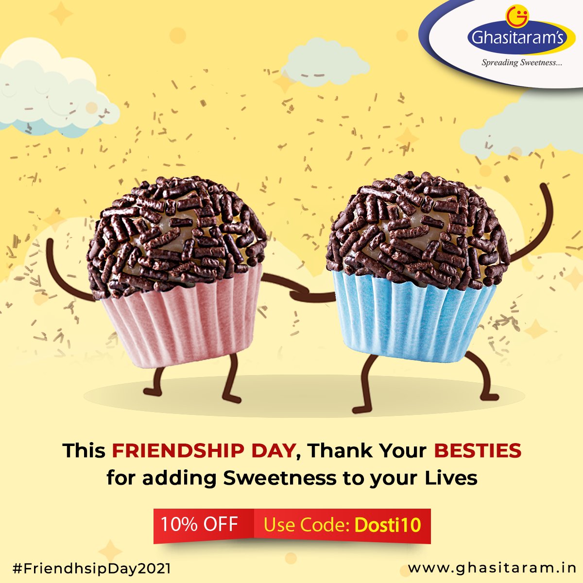 Ghasitaram1's tweet photo. Gift Sweetness to your Friend who stood up &amp; stayed with you Forever❤
Order our #FriendshipDay special Cashew Chocolate Balls today😋
👉Available on https://t.co/ZV4qwC4ezM

😍Avail 10% off by using code: DOSTI10

#Ghasitarams #FriendshipDay #FriendshipDay2021 #Mumbai https://t.co/HAn0eFtUoB