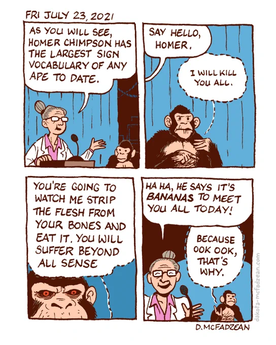From chimpan-A to Chimpanzee

#comics #comicstrips #cartooning #chimpanzee #eightonezerofive 