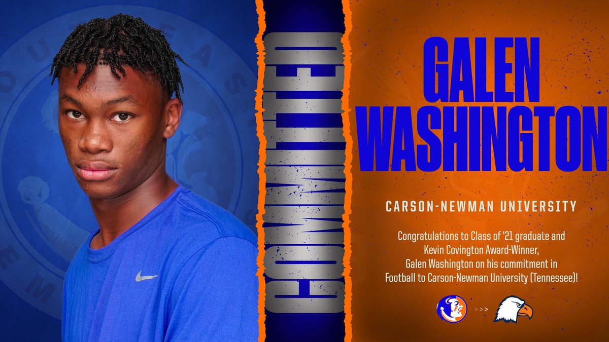 Congratulations to Class of 2021 Graduate, Galen Washington on his commitment to Carson-Newman University for football! 🏈 We are proud of you! #BeLegendary #GoNoles