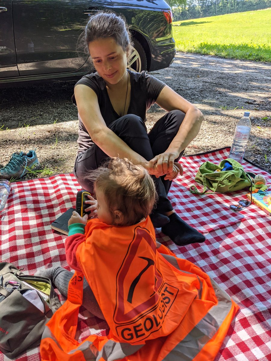 Field work has become more complicated and much slower with my new field assistant. Wouldn't trade her for the world! #WomenInSTEM #geology #family