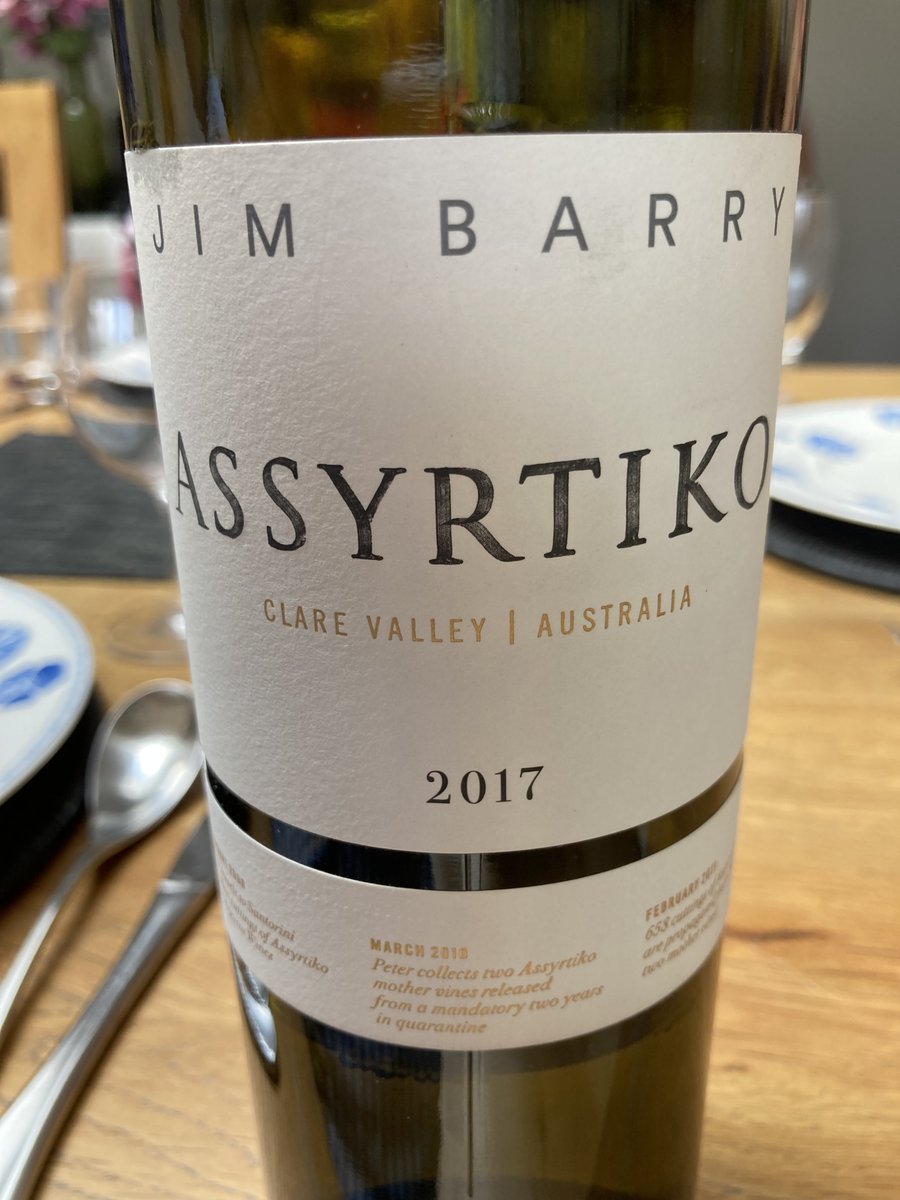 The first #assyrtiko grown in #Australia ! @Jimbarrywines @ClareValleySA £19.95 @SlurpWine @hnwines