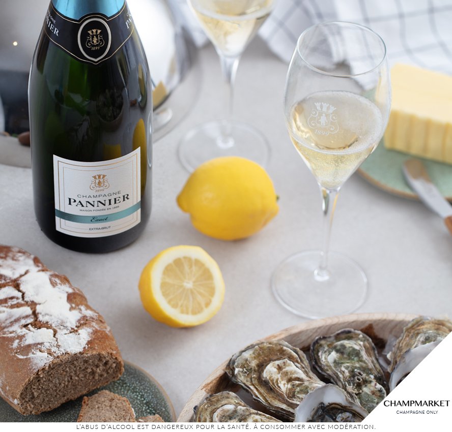 champmarket's tweet photo. Faiblement dosée, la cuvée Extra Brut Exact de #Pannier est un champagne aérien, tout en pureté et en tension, qui dévoile un caractère pur et subtil. Le compagnon idéal de vos plateaux de fruits de mer 🦪🦐  https://t.co/bcohR1zyjL https://t.co/m3LEsUlFmA