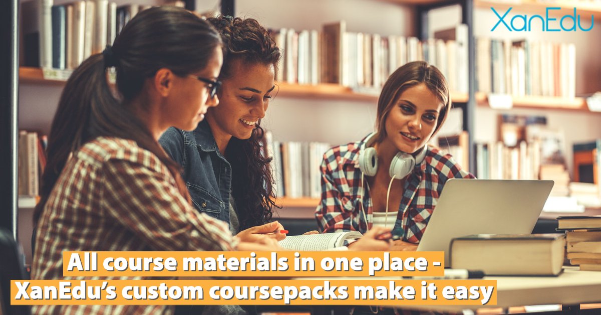 XanEdu's tweet photo. XanEdu makes creating your #CourseMaterials quick and simple. Combine #content from virtually anywhere, and put it in a centralized location for your students. Learn more: https://t.co/MFzyeOQObS
#CustomContent #Coursepacks https://t.co/b8IYkCbByw