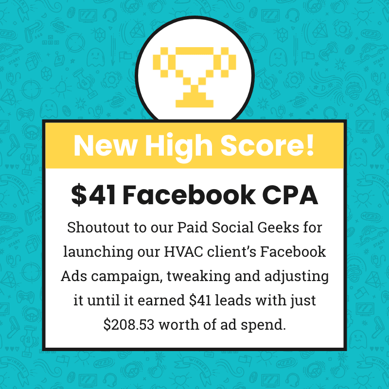 GeekPowered's tweet photo. Facebook is killing it for HVAC clients! Our Paid Social team launched a new campaign last month, which after some tweaking pulled in leads at a $41 CPA! https://t.co/OJIIZQGpaw