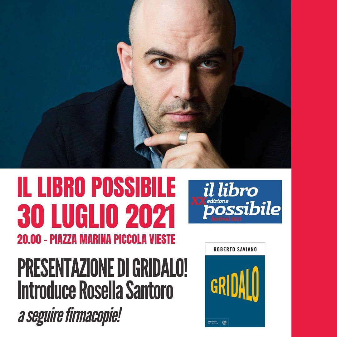 LibroPossibile's tweet photo. La quarta e ultima sera del #LibroPossibileXX è in diretta anche qui su Twitter.
Si comincia stasera alle ore 20 con @robertosaviano presente a Vieste con il suo libro #Gridalo @libribompiani @TwitterLive https://t.co/i9B2zo8kmd