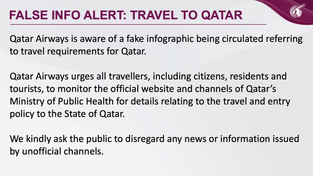 Qatar airways travel requirements