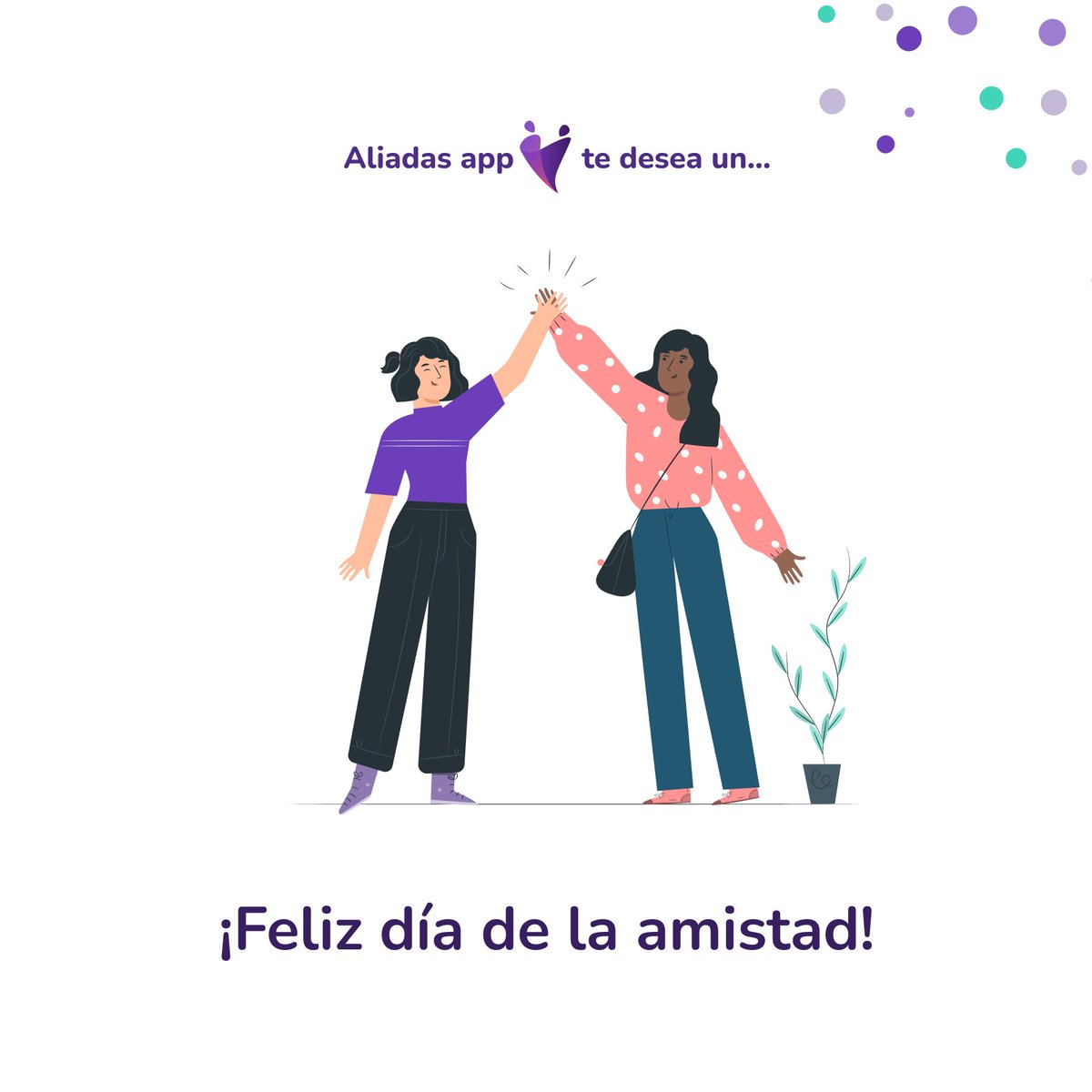 AliadasApp's tweet photo. Hoy es viernes y además el día de la amistad 🥳!! 

Les deseamos un feliz día, y agradecemos a todas las personas e instituciones que nos han entregado su apoyo y amistad 💜. https://t.co/eNBLolSz96