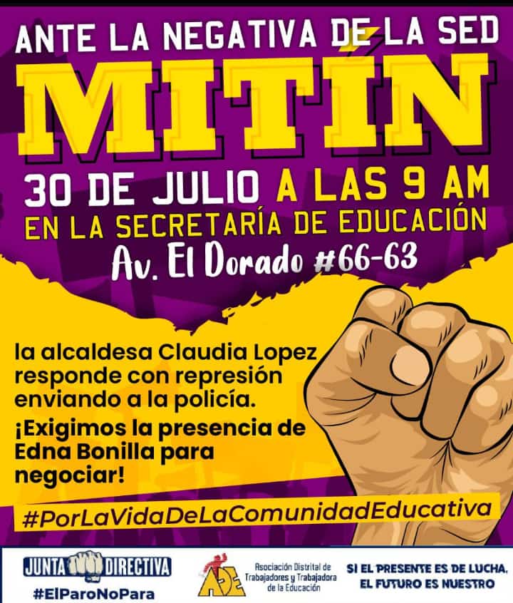 Ruby04958105's tweet photo. La vida es una #YoApoyoAMiProfe No a las clases presenciales sin condiciones #AquiEstamosSED 

@Educacionbogota

@ClaudiaLopez

#PorLaVidaDeLaComunidadEducativa 

@adebogota

@fecode

@cutcolombia https://t.co/TbrZkcq9jI