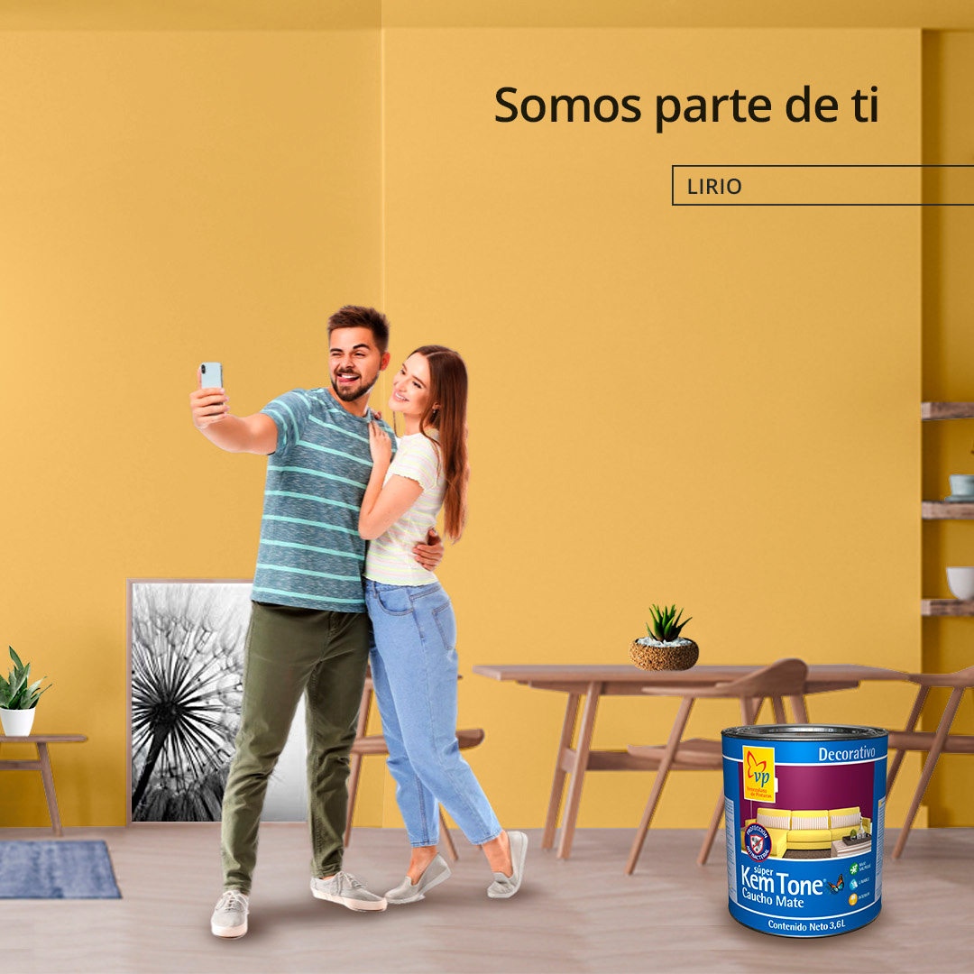 Cada color de Venezolana de Pinturas que apliques en
tu hogar, ¡es parte de ti!.  SUPER KEM TONE CAUCHO MATE con sus tonos NUEZ RELAJANTE y LIRIO pinta tu mundo de colores, brinda protección antibacterial a tus espacios y garantiza máxima durabilidad, como la verdadera amistad.