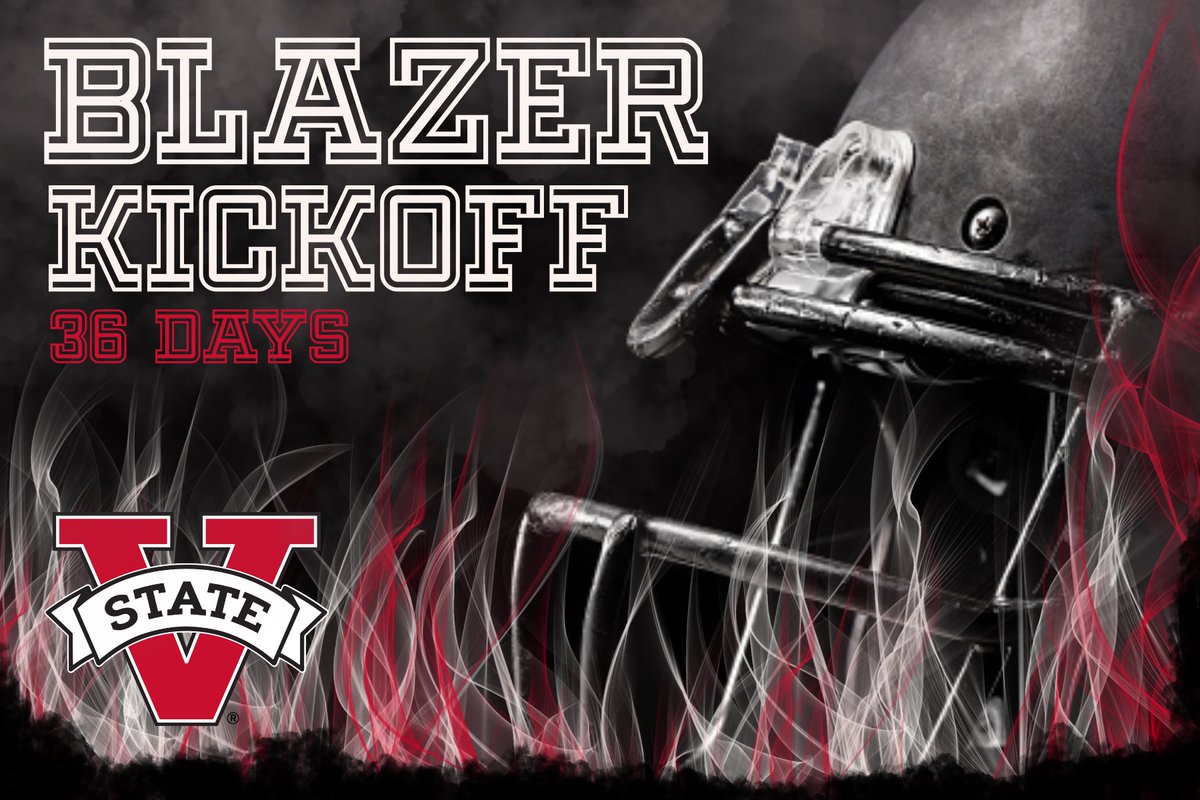 VState_Blazers's tweet photo. 𝐉𝐮𝐬𝐭 𝟑𝟔 𝐝𝐚𝐲𝐬 until Blazer Football returns! 🔥 #goblazers https://t.co/BtisXycdpR