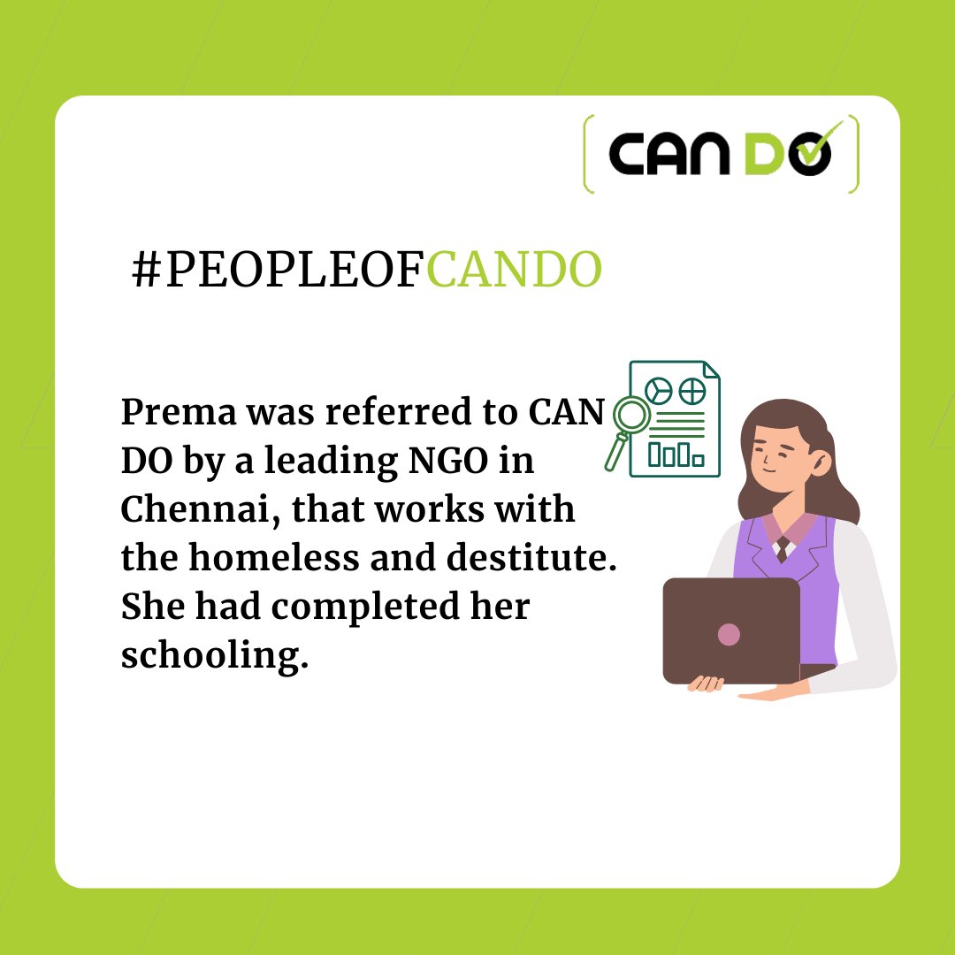 cando_india's tweet photo. Meet Prema #PeopleofCanDo check out her story of success.
..
..
#candoindia #candoinitiative #supportcando #candofordisability #employeestories #employeespotlight #peopleofcando
#peoplewithdisabilities #disabilityinclusion https://t.co/5jEF0giEMK