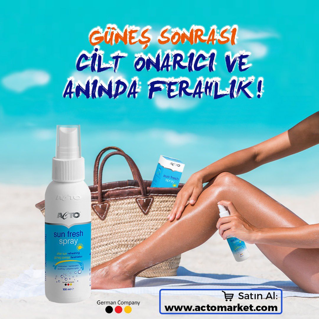 AhmetMelikoglu6's tweet photo. ✅GÜNEŞ SONRASI CİLT ONARICI VE ANINDA FERAHLIK!
ACTO® SUN FRESH | Güneş Sonrası Ferahlatıcı Sprey
https://t.co/lVkrQDrB8q
✅ Solaryum ve güneşlenme sonrası gerginlik gibi cilt belirtilerini rahatlatır ve cilt konforunu yeniden sağlar. Cilt pH’ının dengelenmesine yardımcı olur. https://t.co/bOch1FpGes