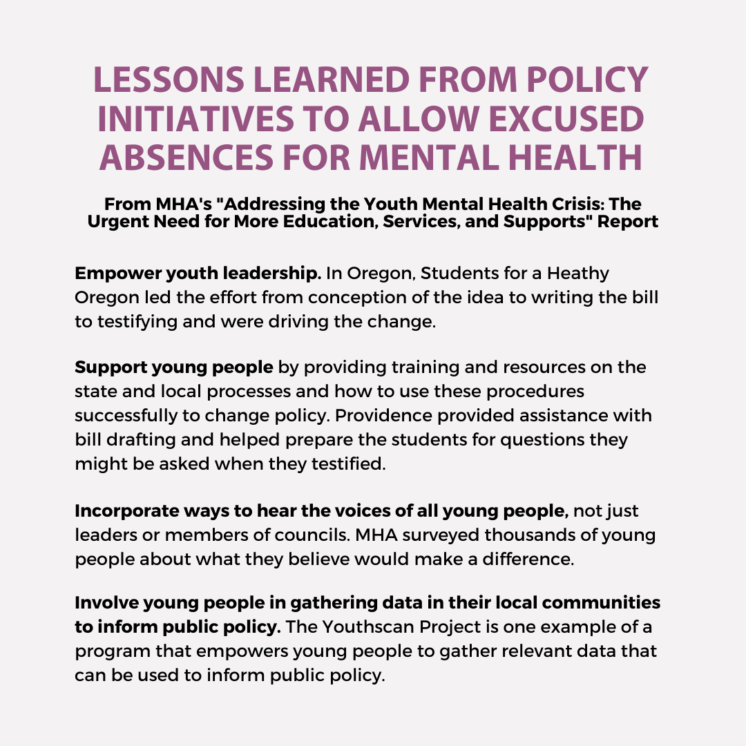MentalHealthAm's tweet photo. Urgency is needed to address the youth mental health crisis. Efforts highlighted in MHA's "Addressing the Youth Mental Health Crisis" report should be enacted across the US. Learn more at https://t.co/jRteFTxlHW. https://t.co/ZqyLoYqB2t