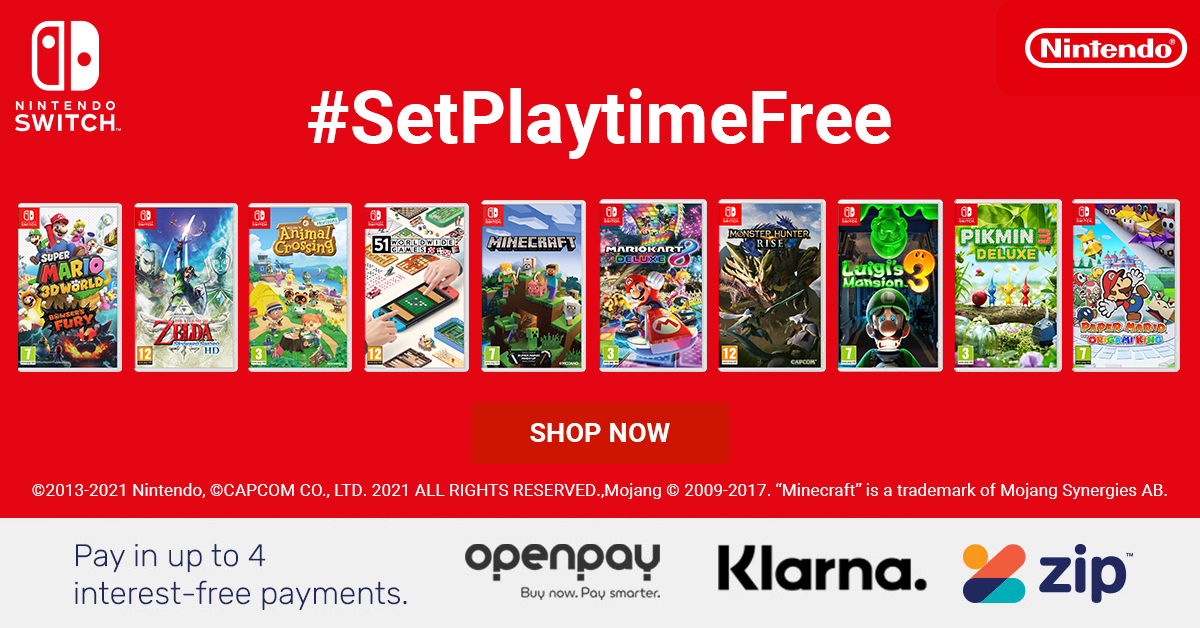 shoptonet's tweet photo. #SetPlaytimeFree! with these great deals on the hottest Nintendo games๐ - https://t.co/KnAj6cL3qX https://t.co/xWnufcftT8