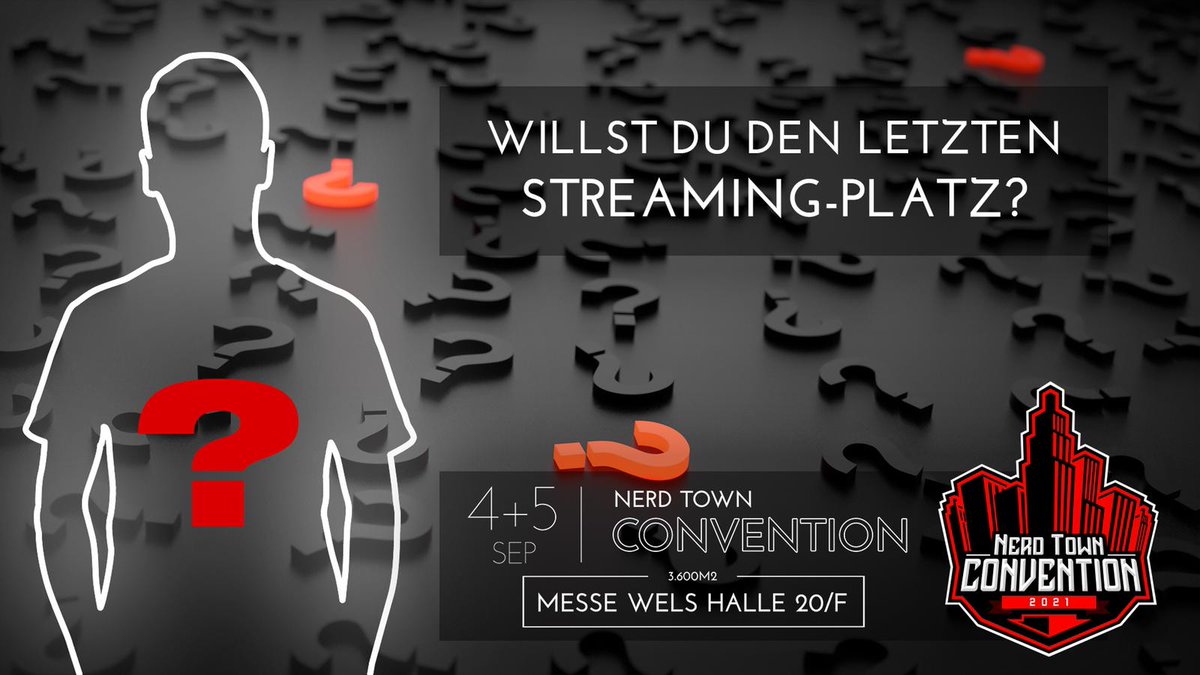 Du möchtest auf der Nerd Town Convention 2021 neben <a href="/katooyoooo/">katoo</a> &amp; @JustNeira79 in unserer Streaming Area livestreamen und mit deiner Community interagieren?

Bewirb dich jetzt für den letzten Platz in unserer Streamer Area!
forms.gle/zGQHqHZiDHnHRK…

#NTC #NerdTownConvention