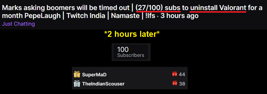 deepsi03's tweet photo. Guess what happened on stream today ?

@supermadgg @BharatiScouser 

@TwitchTVIndia  #TwitchIndia #switch2twitch https://t.co/o2oTUYIRQ4