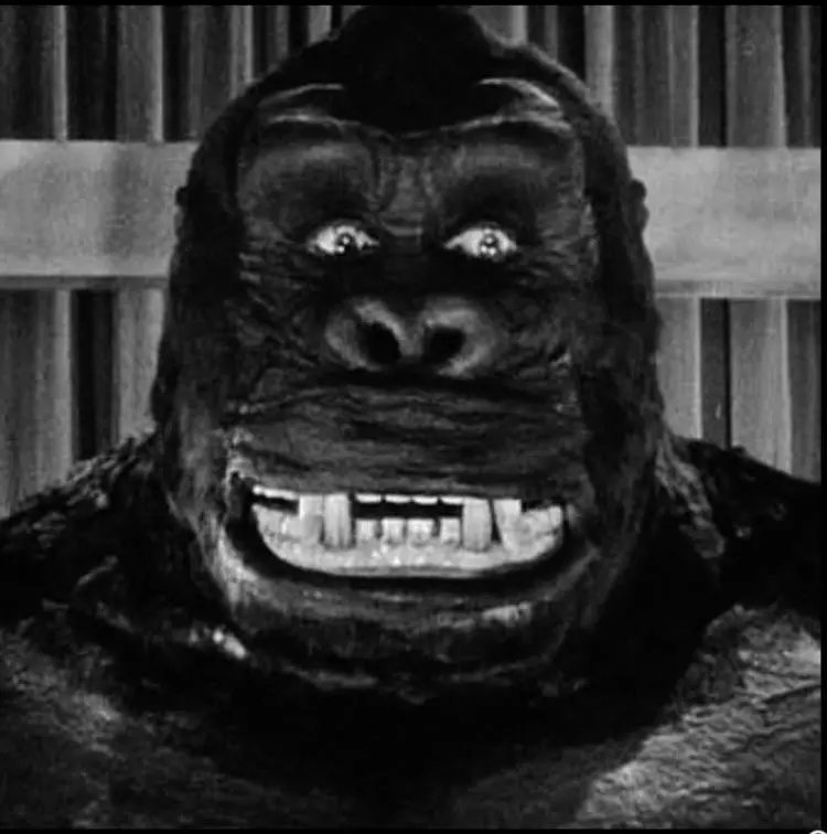 A incrível aparência do King Kong, no filme de 1933.