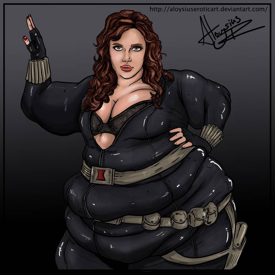 Some fun fatty NSFW illustrations on Scarjo's Black Widow I have worke...