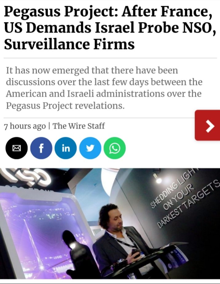 tanmoyofc's tweet photo. After White House have raised the issue with Israel, NSO Group has temporarily blocked several Govt clients around the world from using #Pegasus as it investigates possible misuse.
Indian Govt continues to remain in denial.
Why❓
#PegasusSnoopgate
#snoopendramodi
#IsModiScared https://t.co/IyNt30O1Fm