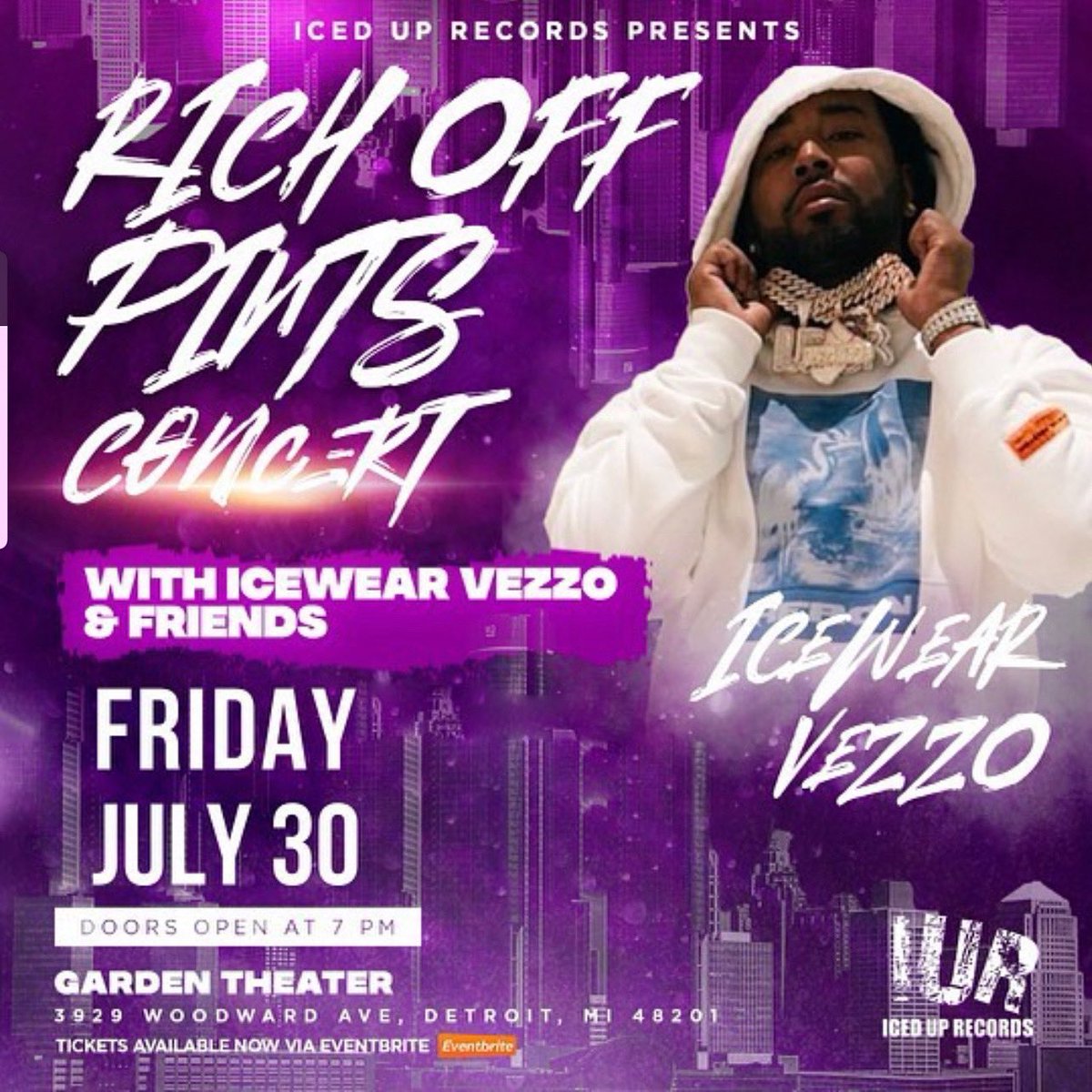 IAmAdrianSwish's tweet photo. Tonight ! #Detroit @Icewear_Vezzo #RichOffPints Concert at Golden Theater! https://t.co/DMxkOCUS3h