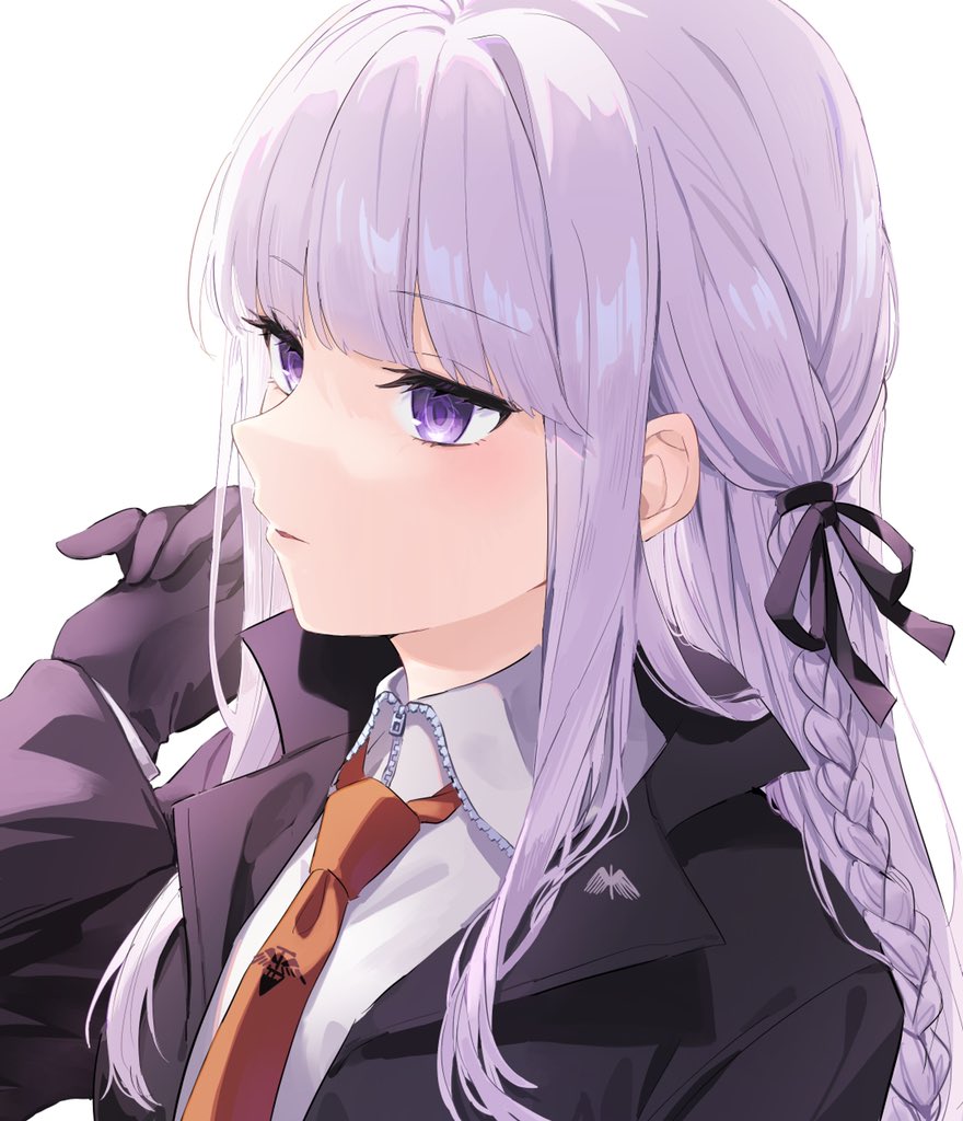 kirigiri kyouko 1girl solo gloves long hair necktie braid jacket  illustration images