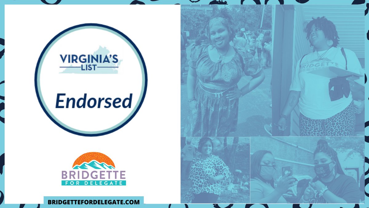 iamqueencheetah's tweet photo. Proud to be endorsed by Virginia's List. As your next Delegate, you can be sure that the 9th district will finally have a champion for women in Richmond. Women deserve a seat at that table and I want us to own the entire table!
Fuel the #BridgetteBus
https://t.co/WWWuwuc0L9 https://t.co/S409UUBe3Z