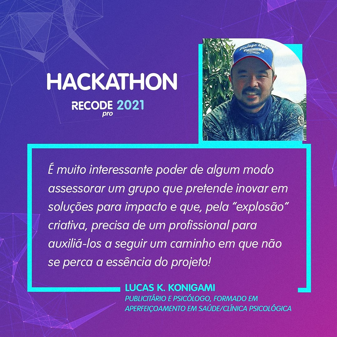 rederecode's tweet image. O #HackathonRecodePro 2021 foi um sucesso! O evento virtual reuniu mais de 1.300 participantes e o Lucas Konigami foi um dos mentores que auxiliaram os grupos a criarem ideias de soluções tecnológicas para impacto social.  
Saiba mais: recode.org.br/hackathon-reco…