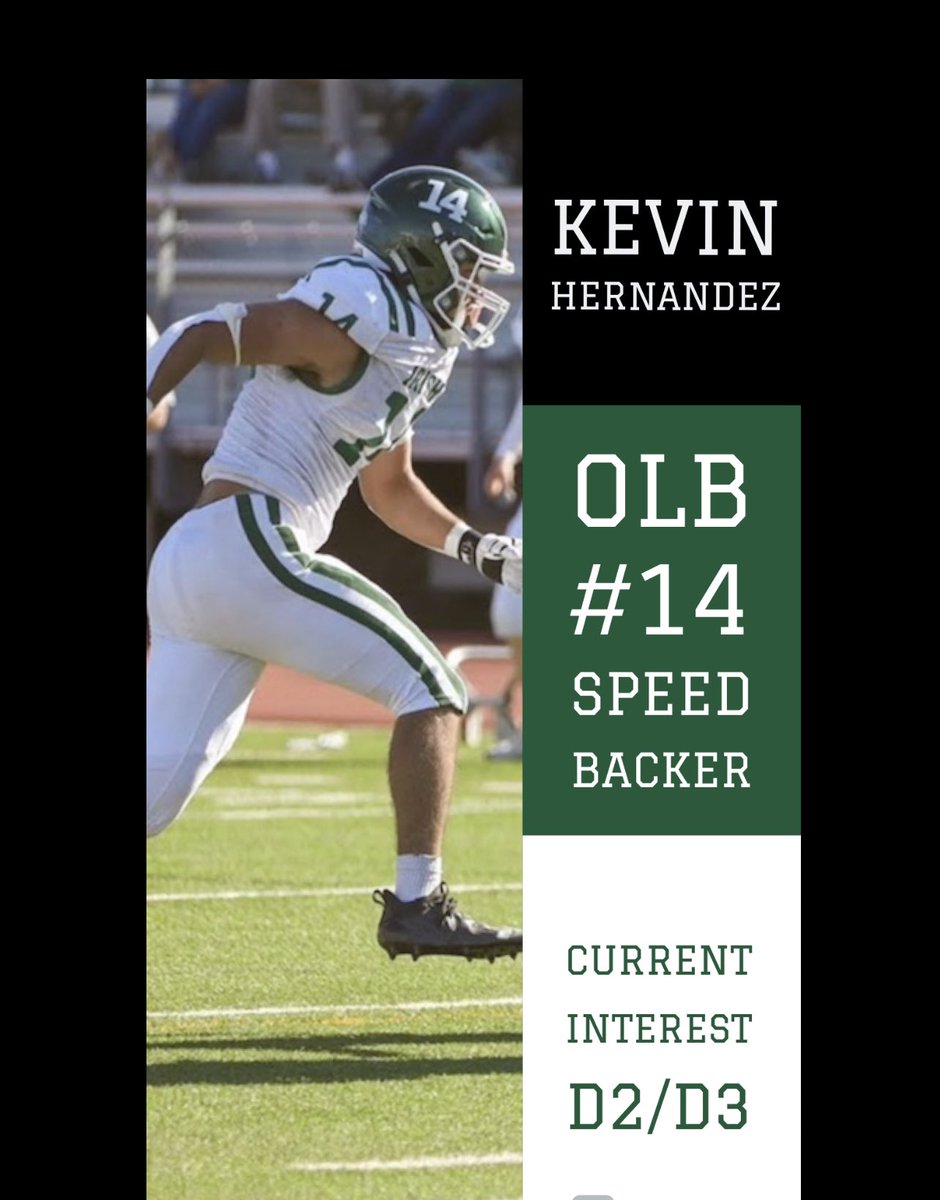 🚨 Meet <a href="/kevinbhern/">Kevin Hernandez</a> 🚨

Speed backer can cover Slot WR and RB out the backfield and solid tackler