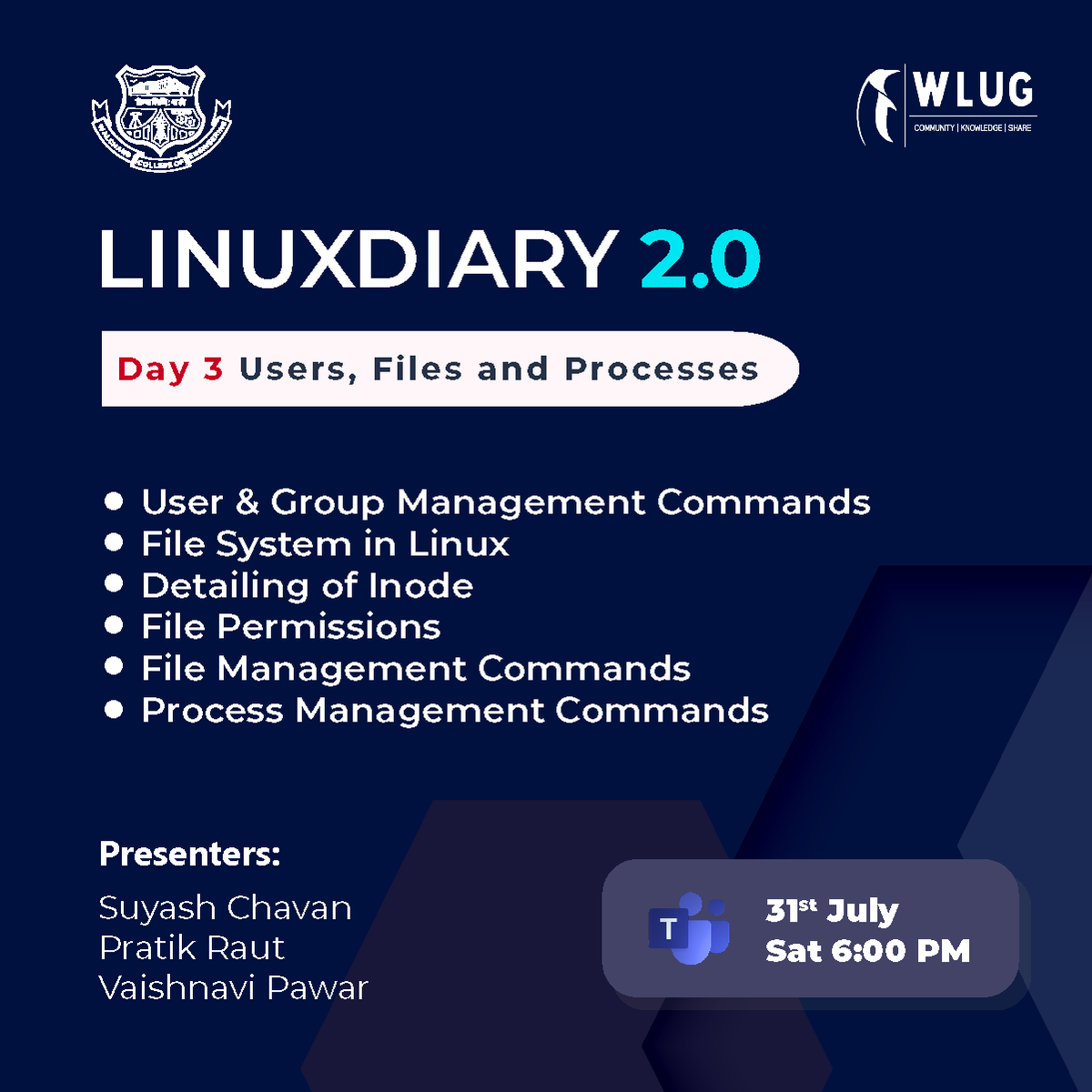 wcewlug's tweet photo. WLUG presents Day 3 of the Series on Linux LINUXDIARY 2.0
get ready to explore the world of open source
https://t.co/XaId6rlWJv

Join our Discord Server:
https://t.co/1hvk7hx8nS

#wlug #CommunityKnowledgeShare #OpenSource #Linux #LinuxDiary
Regards,
WLUG
https://t.co/2LMsCyuKwl https://t.co/Z3vhMcWScW