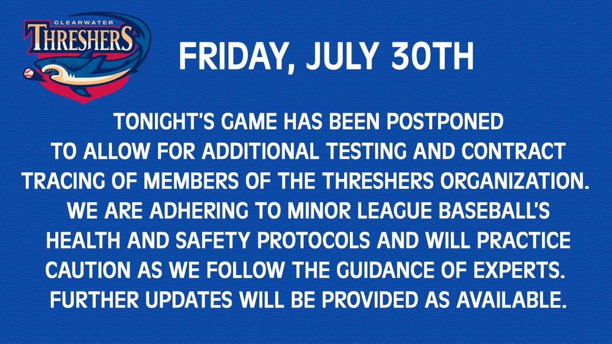 Clearwater Threshers Baseball on Twitter "Tonight's game between the
