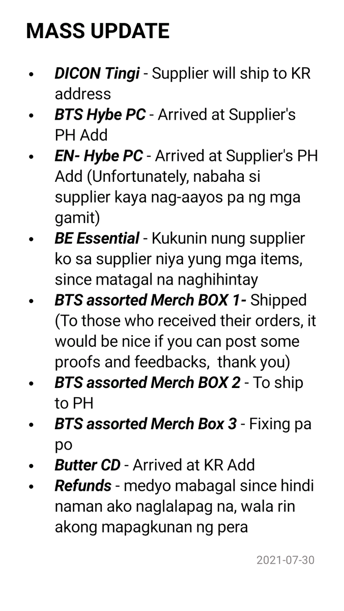 SceneryShopPH_'s tweet photo. MASS UPDATE (07/30)

Sorry po for the late updates. Here's the latest update about the items po. https://t.co/0XIm6UouEh