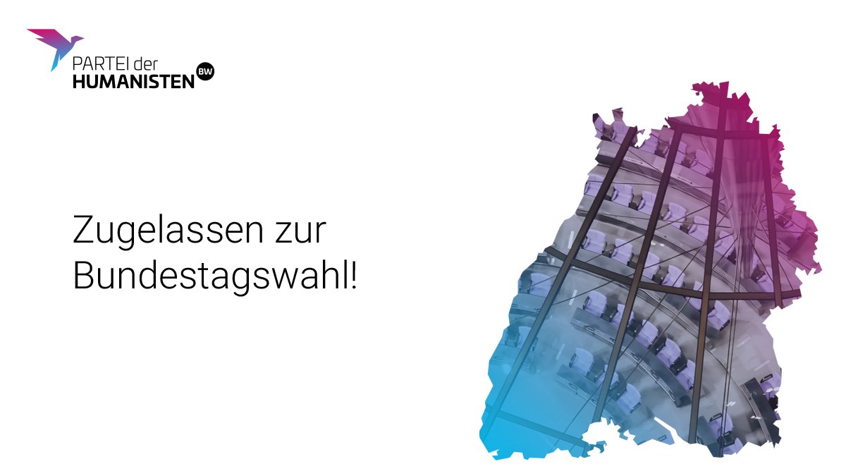 Auch in #BadenWürrtemberg steht es endlich fest:
<a href="/DieHumanisten/">diehumanisten</a> werden zur Bundestagswahl im ganzen Bundesland mit der Landesliste wählbar sein!

Die in der Aufstellungsversammlung am 22.08.2020 gewählten Kandidaten freuen sich bereits auf eure Stimmen!

#UnserHerzBrenntFuer dich