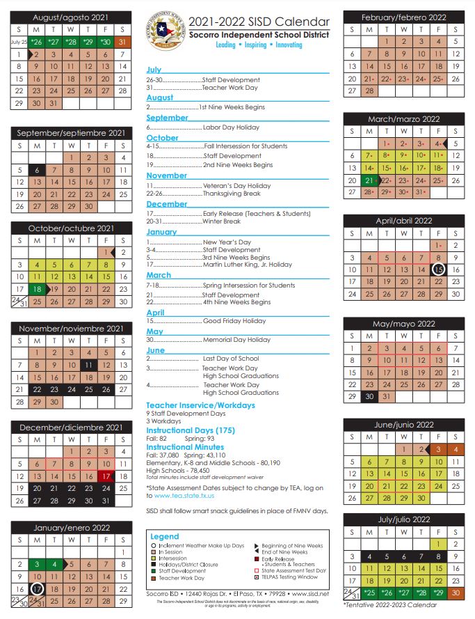 Socorro Isd Calendar 2022 تويتر \ Socorro Isd على تويتر: "🍎✏️ The First Day Of School Is Monday,  August 2. Stay Up To Date With The #Teamsisd 2021-2022 Student Calendar. A  Pdf Version Is Available On