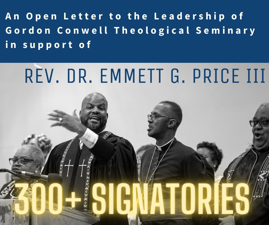 MassChurches's tweet photo. Today we announce 300+ #Church leaders, alumni, students & donors have signed letters expressing concerns over Dr.@EmmettGPriceIII dismissal from #GCTS & uncertainty about the future of @ISBCE. We wait for response. #GCTSstudents #GCTSalumni #LeaveLoud https://t.co/3Em5WghFzR https://t.co/ZQanTYR2Yy