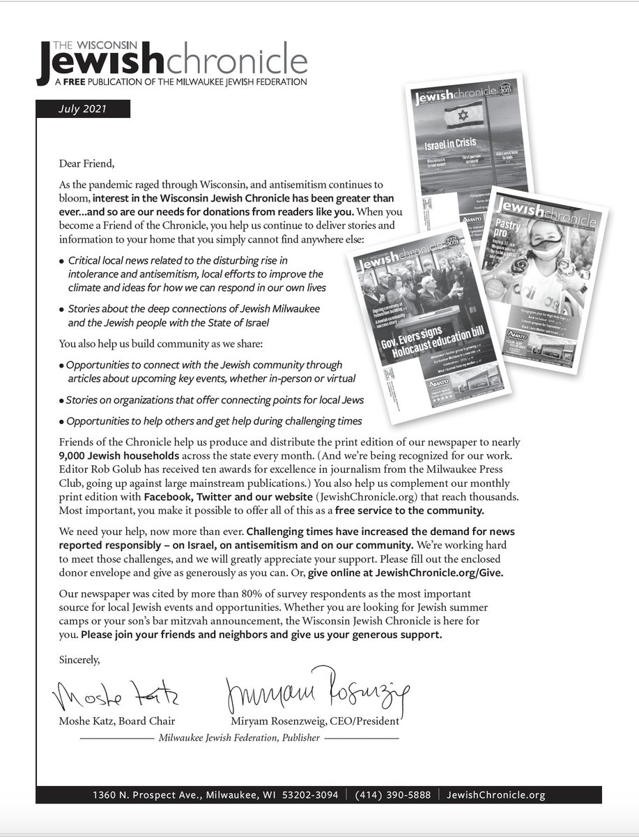 WIJewish's tweet image. The Wisconsin Jewish Chronicle friends campaign is seeking your support!
app.mobilecause.com/f/16di/n?vid=k…