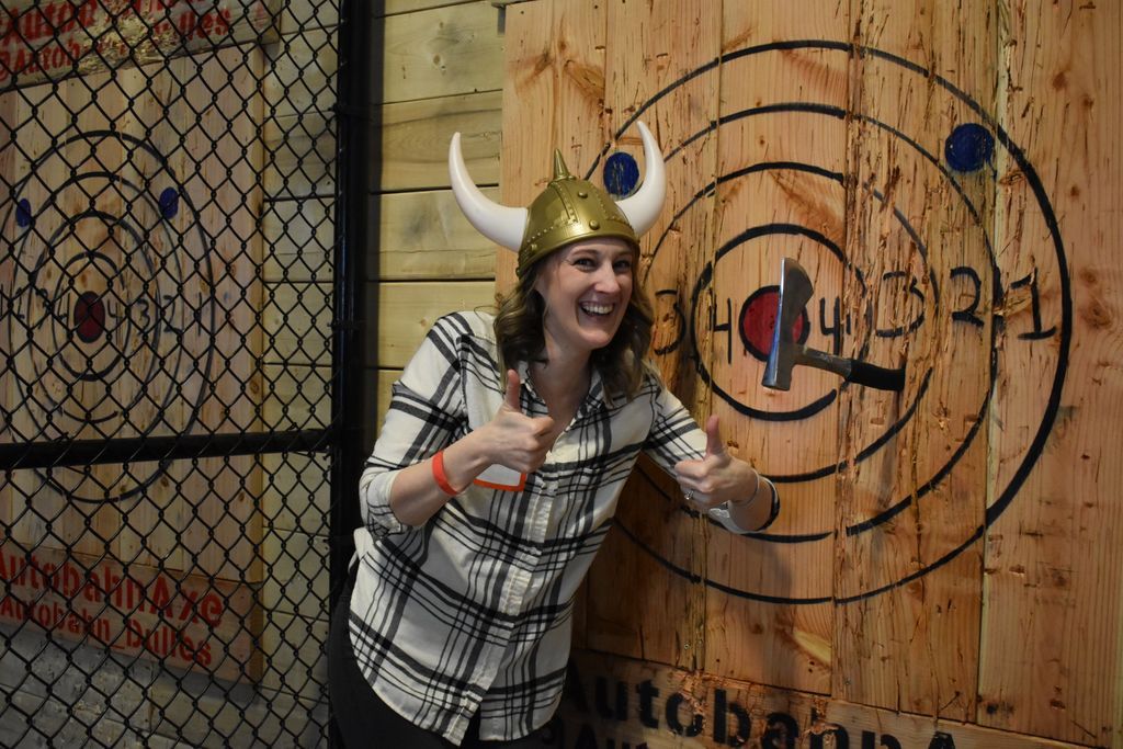 AccelerateSpeed's tweet photo. Everyone has their own way of staying on target! Learn how to throw an axe and share your next bullseye with us today! 🙌
#AccelerateAxe #AxeThrowing #Target #Handlethis https://t.co/PMrKlIzJsx