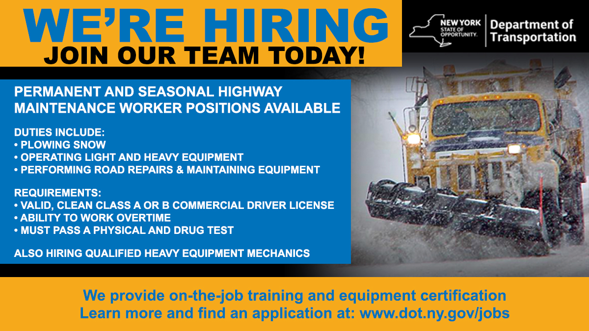on "We're hiring snowplow drivers and Apply now: https://t.co/SY2rg1RTHB https://t.co/QPmFDWMBqY" / Twitter