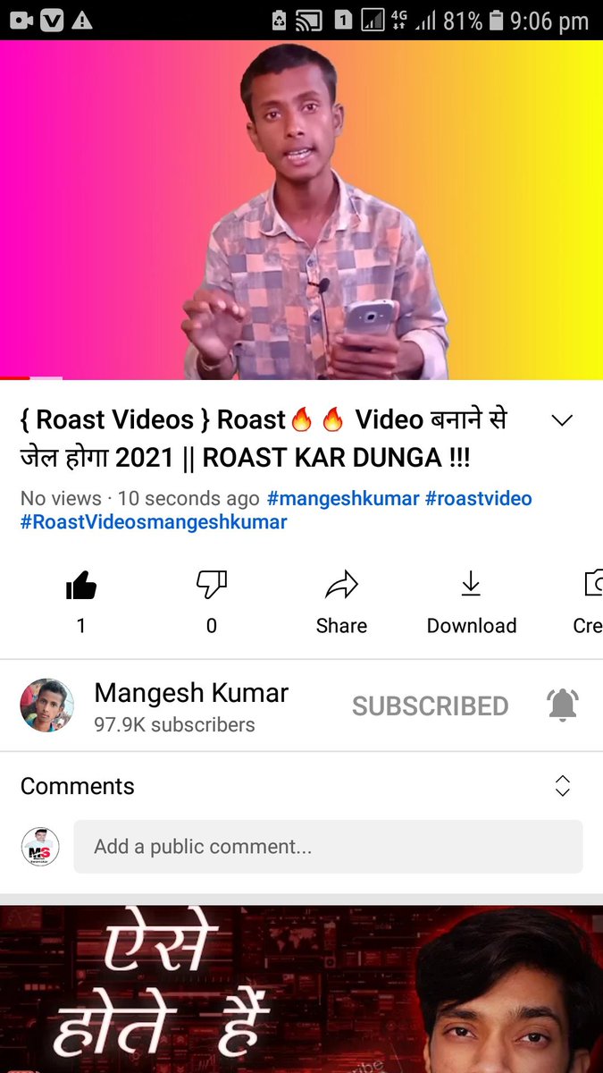 ManishSony07's tweet photo. @ChannelMangesh 1st Plz Ek Bar Dekhiye Channel Phir Promote Kijiyega Bahut Mehnat Karta Hu Mangesh Kumar Bhai 🙏 binti hai aap se https://t.co/3tSbzfUHX8