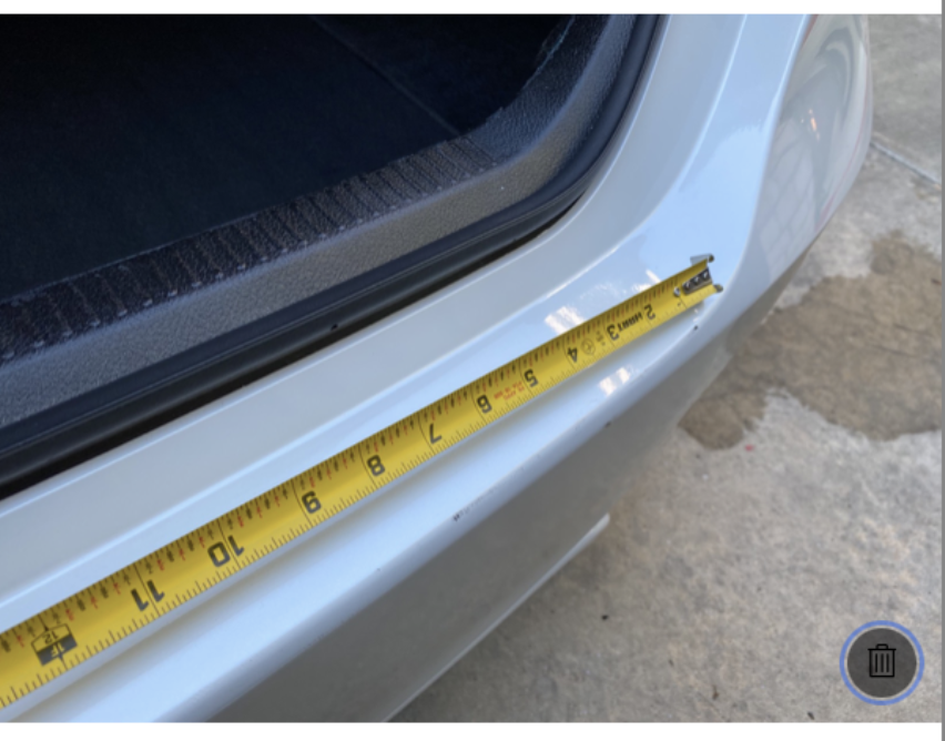 WuManChu's tweet photo. @turo you can just hold a tape measure to your car and claim $2k in damages??? #turofraud #turo DO NOT RENT FROM TURO https://t.co/JrjSzO44yO