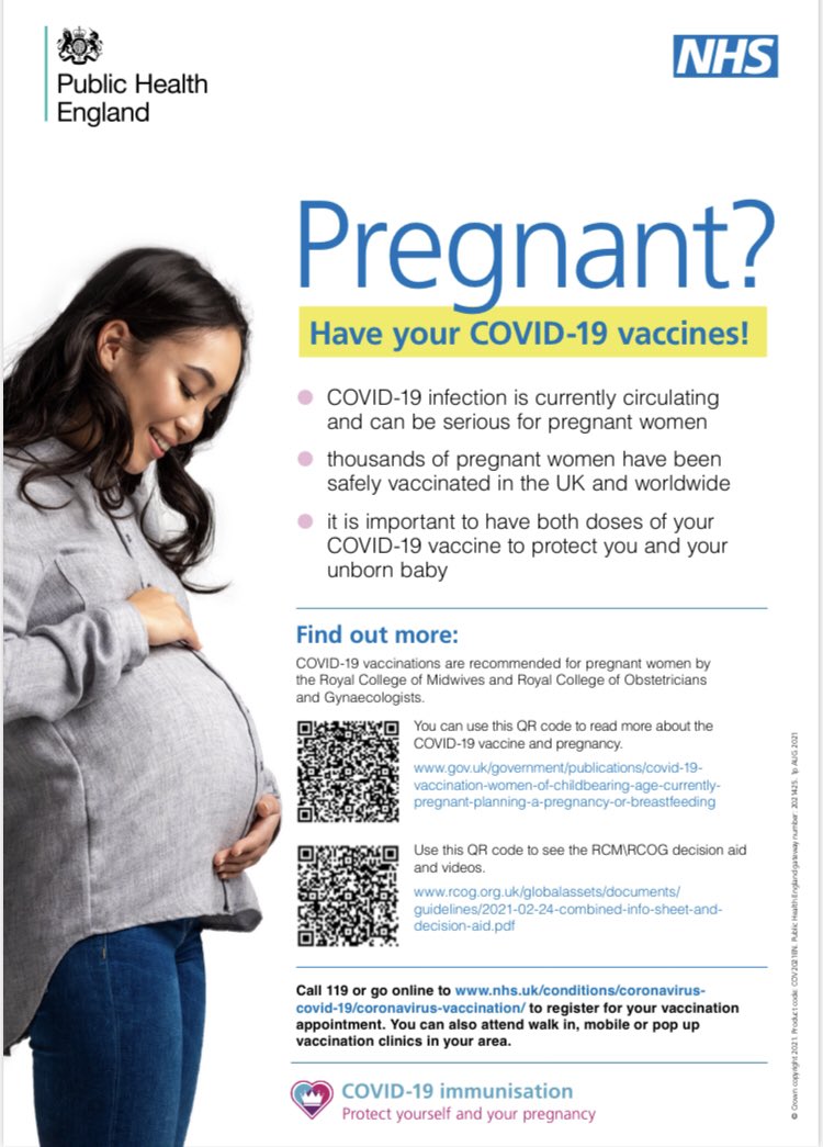 Calling all pregnant women🤰🏼🤰🏾Please get your Covid vaccination ASAP. Evidenced based✅ safe for you &amp; baby✅recommended by all✅ reduce the risk 💉🙌🏼🙏🏼😷@StGeorgesTrust <a href="/SWLNHS/">NHS South West London</a> <a href="/RainbowMidwives/">Homebirth_SGH</a> <a href="/juniperteam_stg/">juniperteam_stgeorges</a> <a href="/STGMaternity/">St Georges Maternity</a> @RezvaniArezou <a href="/Chelmidi/">Chelone Lee-Wo 💙 🏳️‍🌈she/her</a> <a href="/Carolyn87415731/">Carolyn</a> <a href="/RCObsGyn/">RoyalCollegeObsGyn</a>