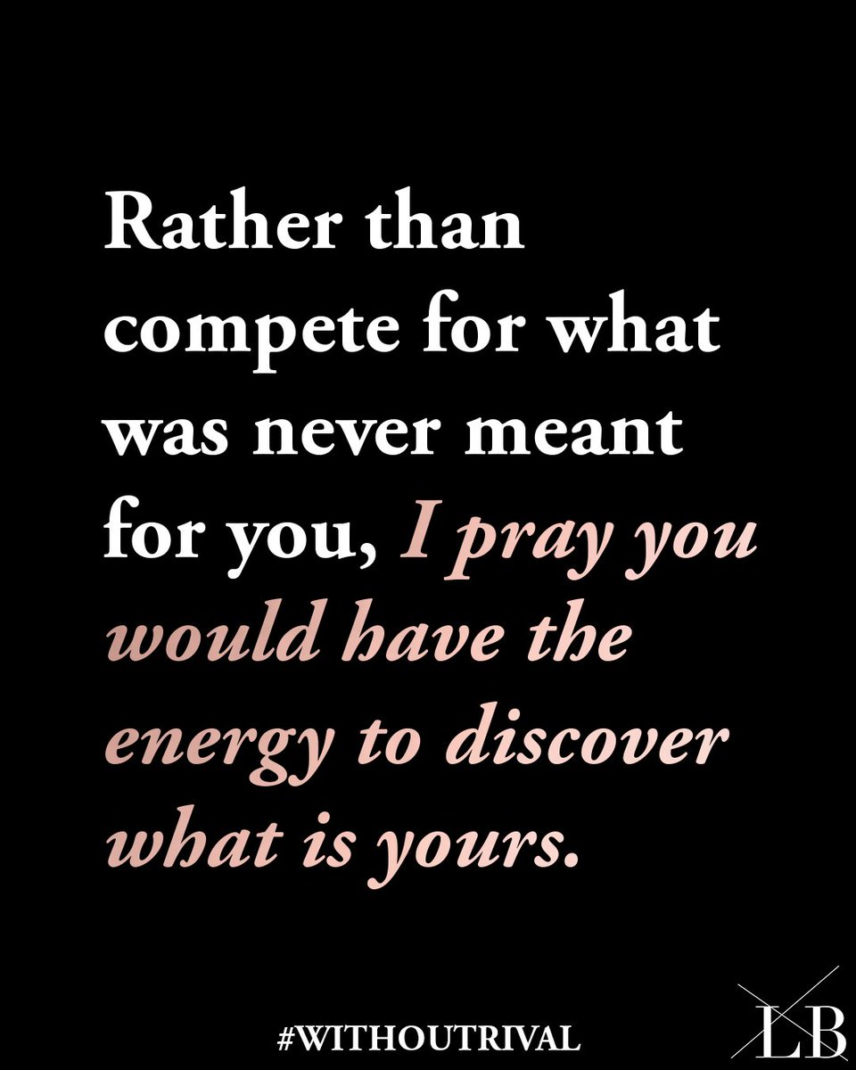 Rather than STRIVING to win a COMPETITION that gains you NOTHING, I want you positioned to win the WAR.