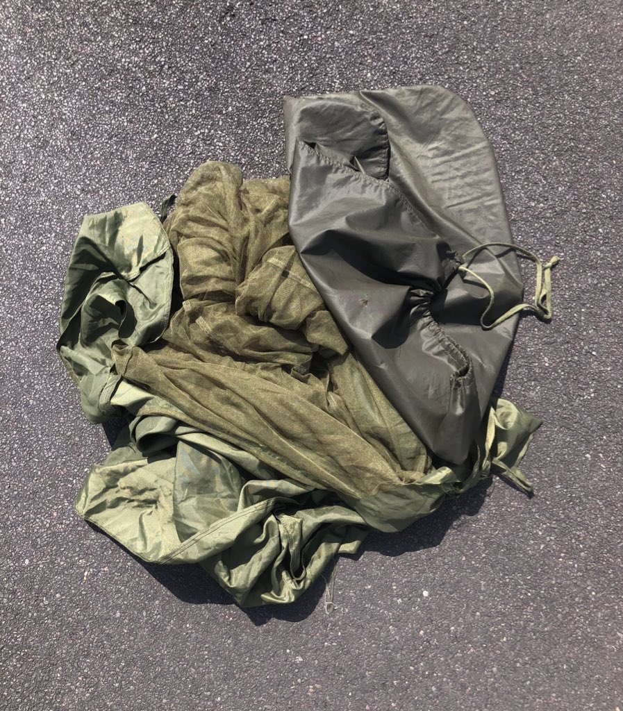 long sleeve made entirely from a damaged military net