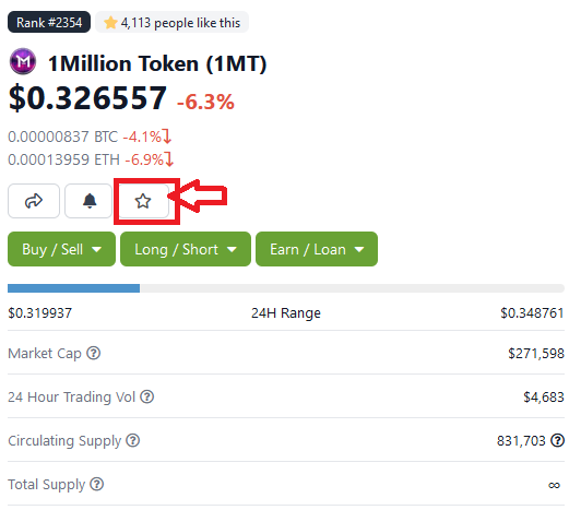 100$ #giveaway 

Rules

1. Go to coingecko.com
2. Search 1MT
3. Press Star+LIKE
4. Post your screenshot and follow us

#1milliontoken #Millon #MillionToken #MillionArmy #MillionBoys #milliontokenarmy $BTC #MM #1MT #Bitcoin #eth #Pancakeswapv2