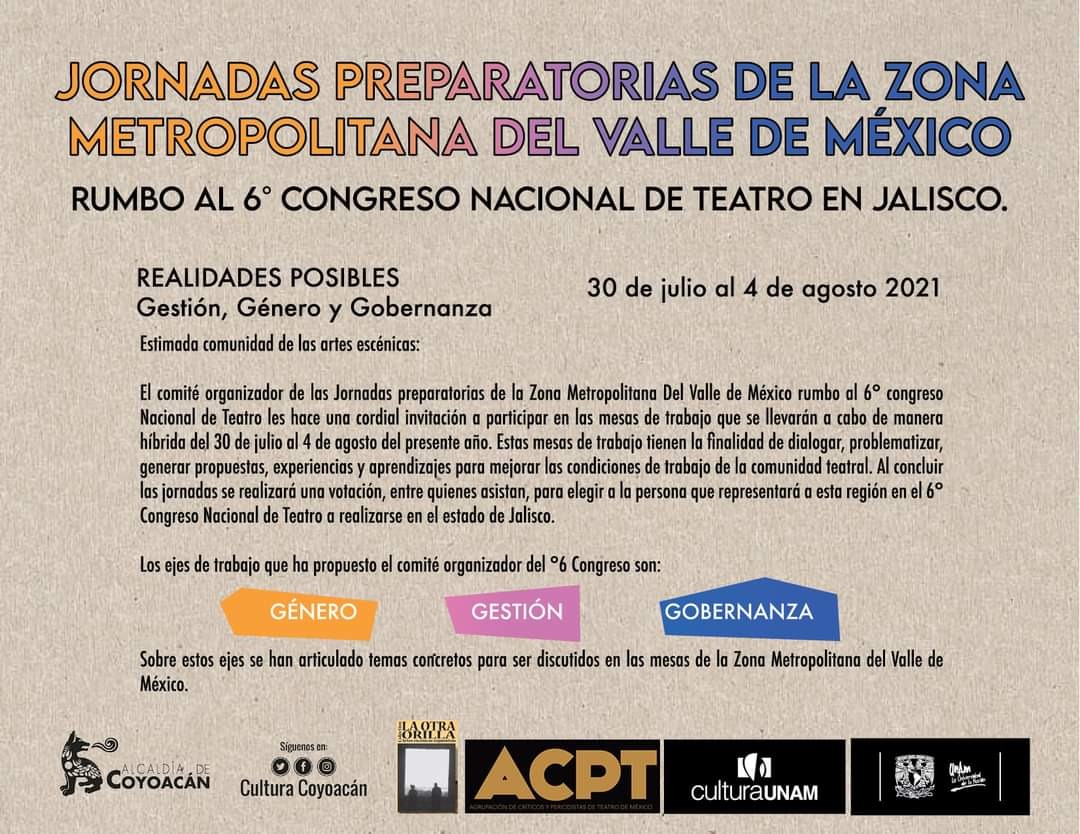 LOSACPTMX's tweet photo. #ACPT 

Hoy inician  las Jornadas  Preparatorias de la Zona Metropolitana del Valle de México. 

Rumbo al 6to Congreso Nacional de Teatro en Jalisco.

Del 30 de julio al 4 de agosto del 2021. 

#PRESENCIAACPT #PREMIOSACPT
@Helena_Hndz https://t.co/hdMt4PYPrF